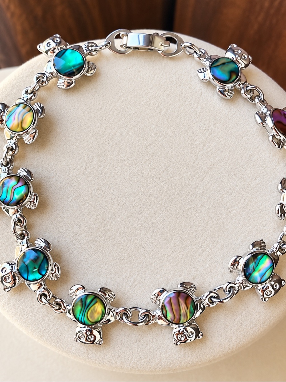 Vintage Abalone Shell Sea Turtle Bracelet Silver Tone Ocean Coastal Jewelry